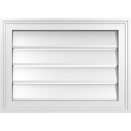 Ekena Millwork Vertical Surface Mount PVC Gable Vent: Functional, w/ 2"W x 1-1/2"P Brickmould Frame, 22"W x 16"H GVPVE22X1602SF